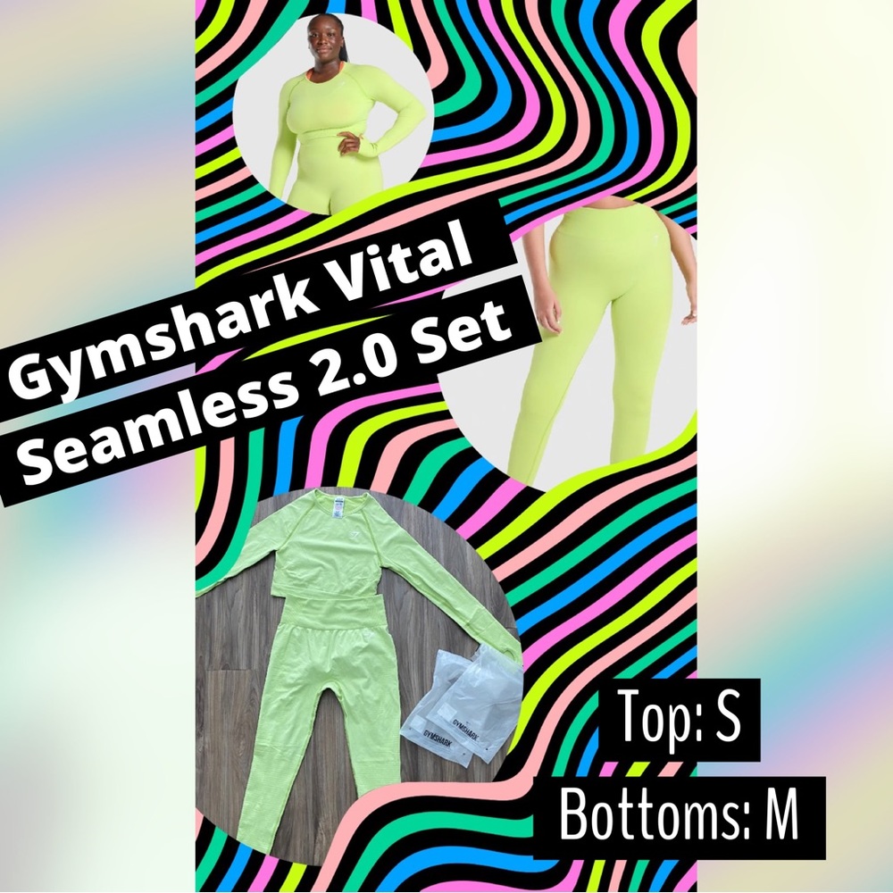 Gymshark Vital Seamless 2.0 Set in Yellow Marl Top is US SM & leggings US MED